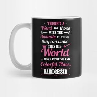 Big colorful world with hairdresser (white) Mug